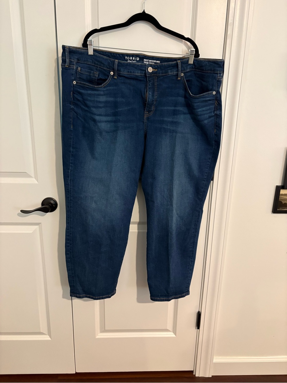 Torrid Dark Indigo Boyfriend Crop Jeans